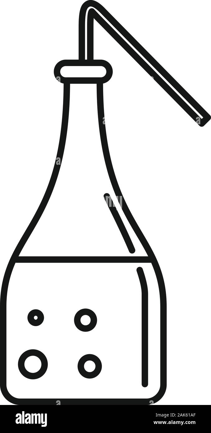 Boiling lab bottle icon. Outline boiling lab bottle vector icon for web