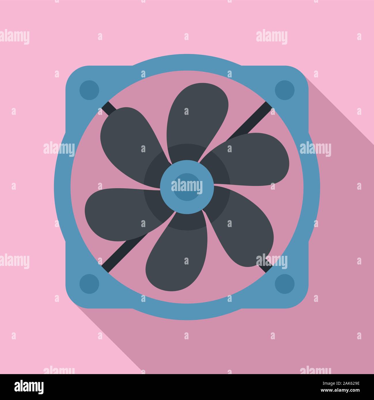 Computer fan icon. Flat illustration of computer fan vector icon for web design Stock Vector