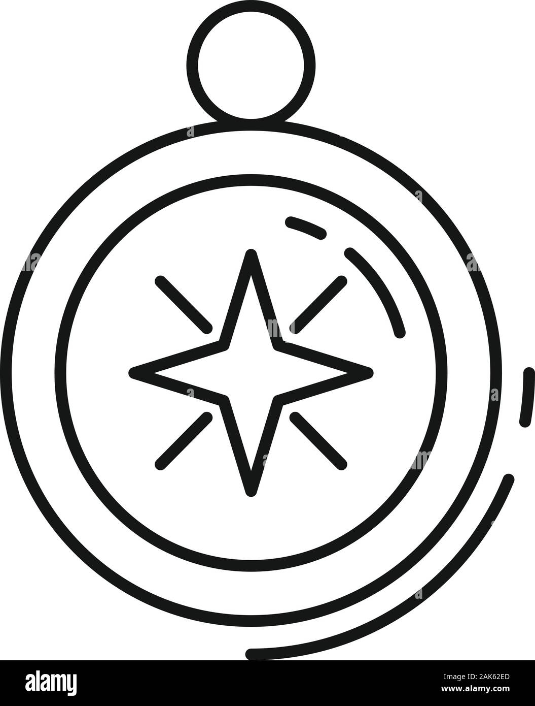 Quest compass icon. Outline quest compass vector icon for web design