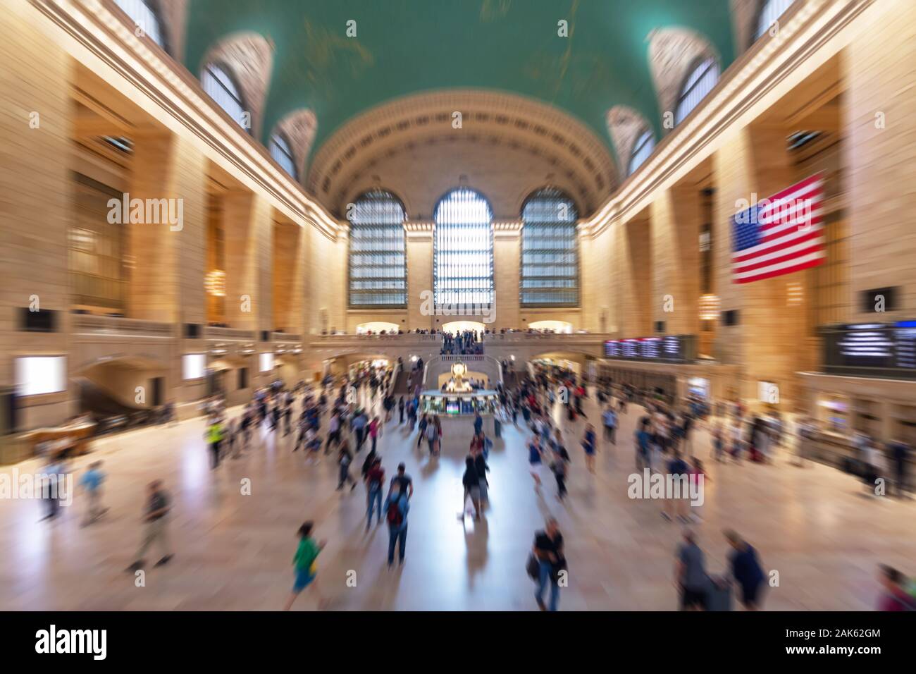 Grand central terminal, train station with motion blur, stress or speed sensation Stock Photo