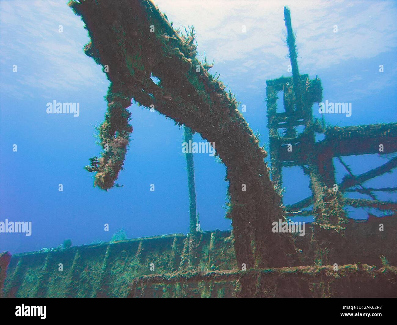 The wreck of the oil tanker La Ciudadela in Varadero, Cuba Stock Photo