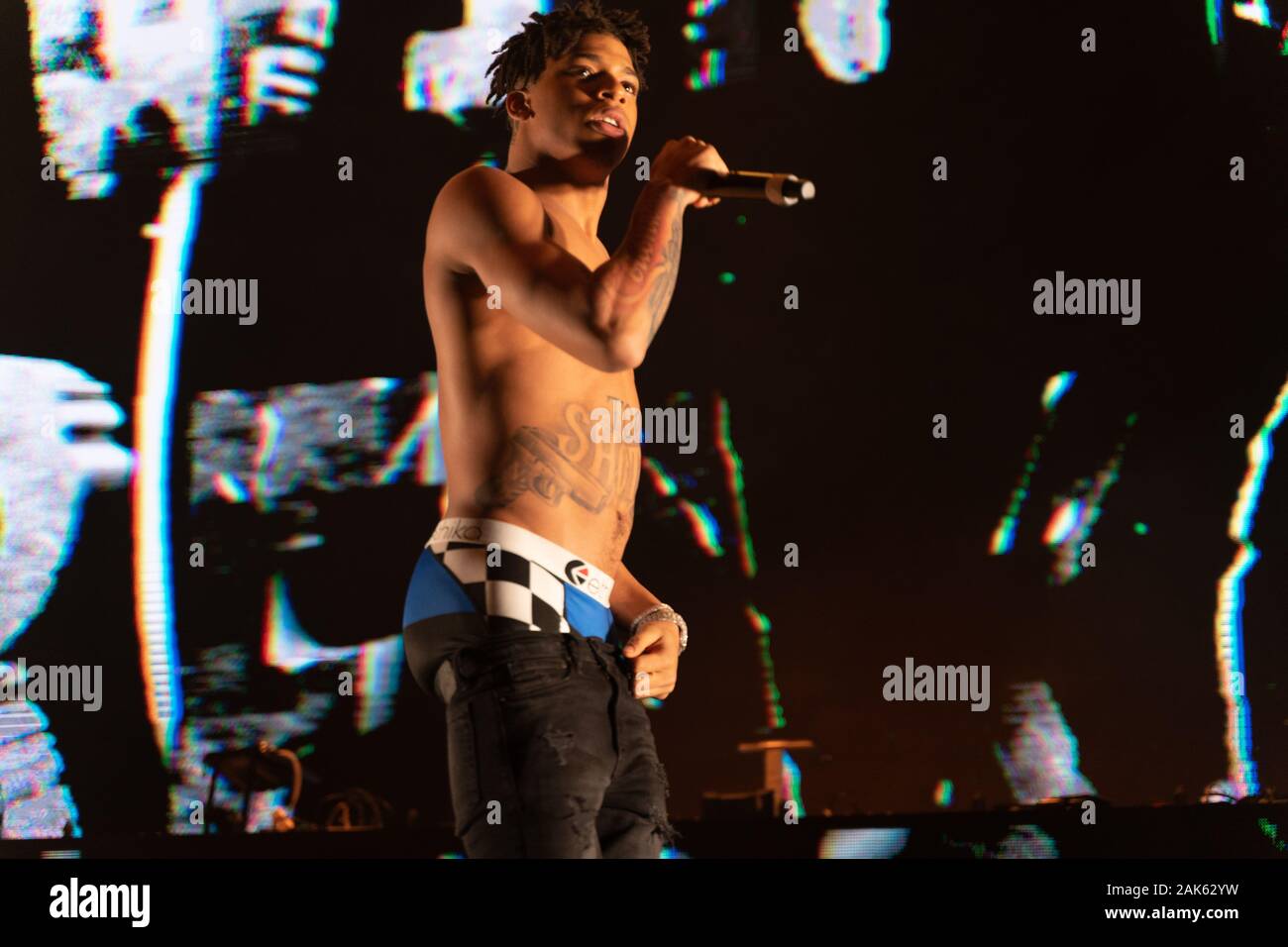 American Rapper Nle Choppa Performing At Winter Breakout Festival 19 At Pacific Coliseum In Vancouver On December 13th 19 Stock Photo Alamy