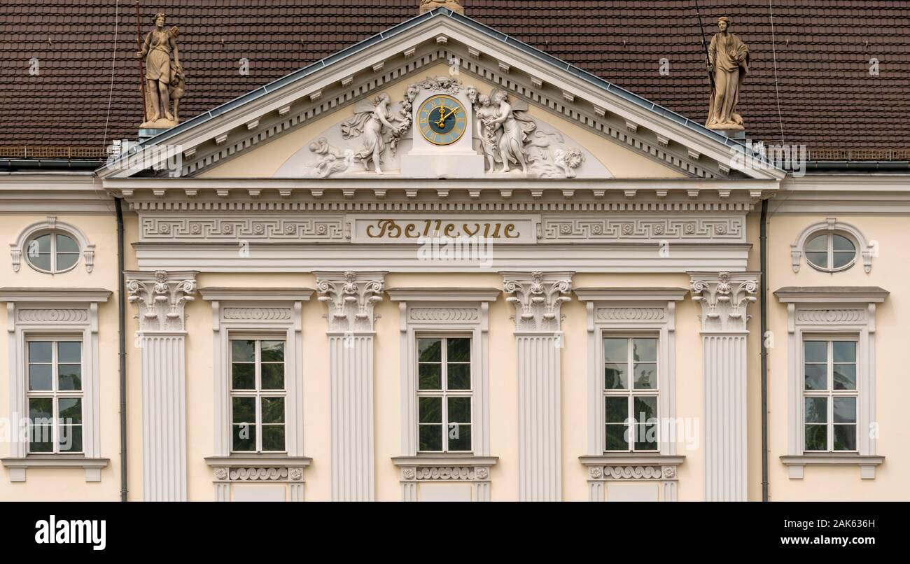 Schloss Bellevue, Bellevue Palace, official residence of the President of the Federal Republic of Germany, Berlin, Germany Stock Photo