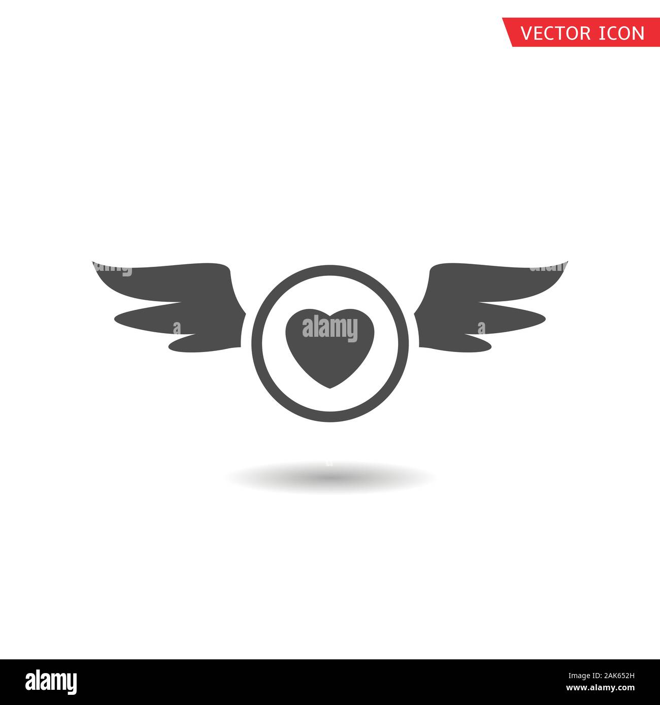 Black Heart with wings icon. Love symbol, wedding sign Stock Vector Image & Art Alamy