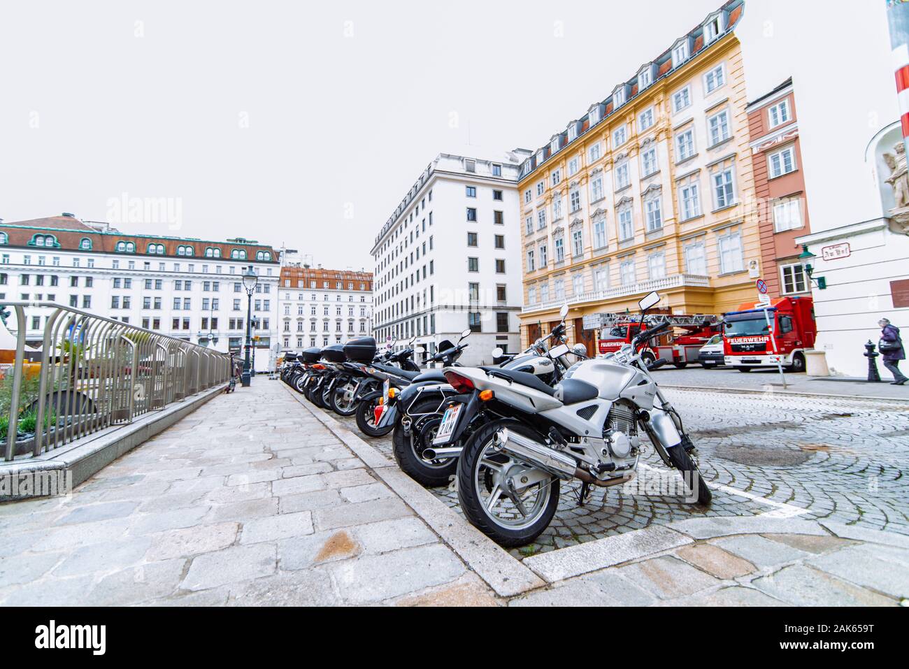 Vienna, Austria May 16, 2019 view of city motorcycle bikes parking spots Stock Photo Alamy