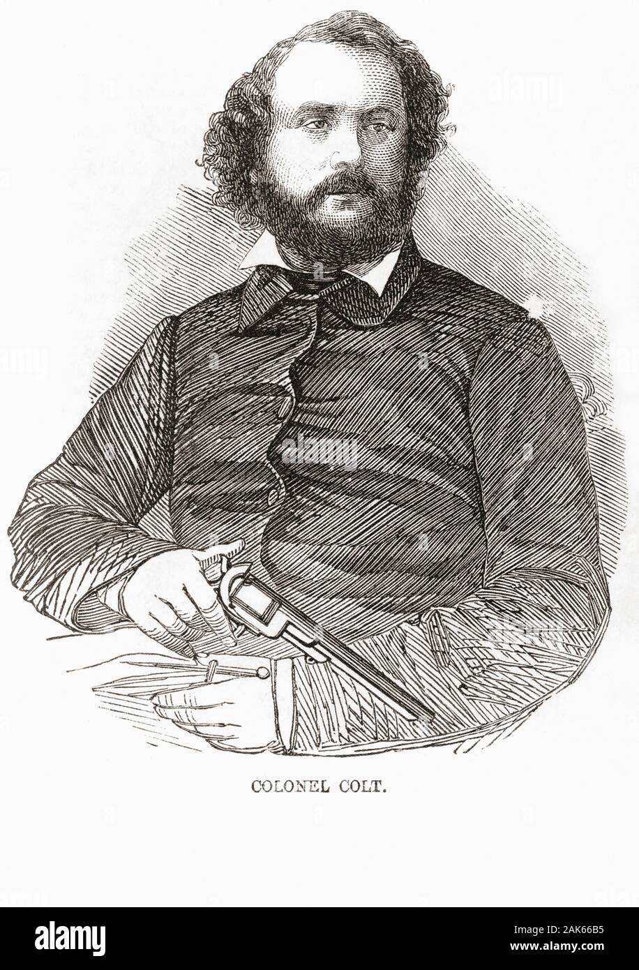 Samuel Colt, 1814 - 1862.  American inventor and businessman whose name is synonymous with the Colt revolver. Stock Photo