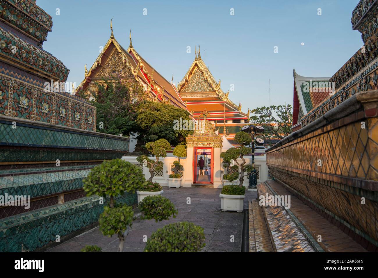 the wat pho in the city of Bangkok in Thailand in Southest Asia.  Thailand, Bangkok, November, 2019 Stock Photo