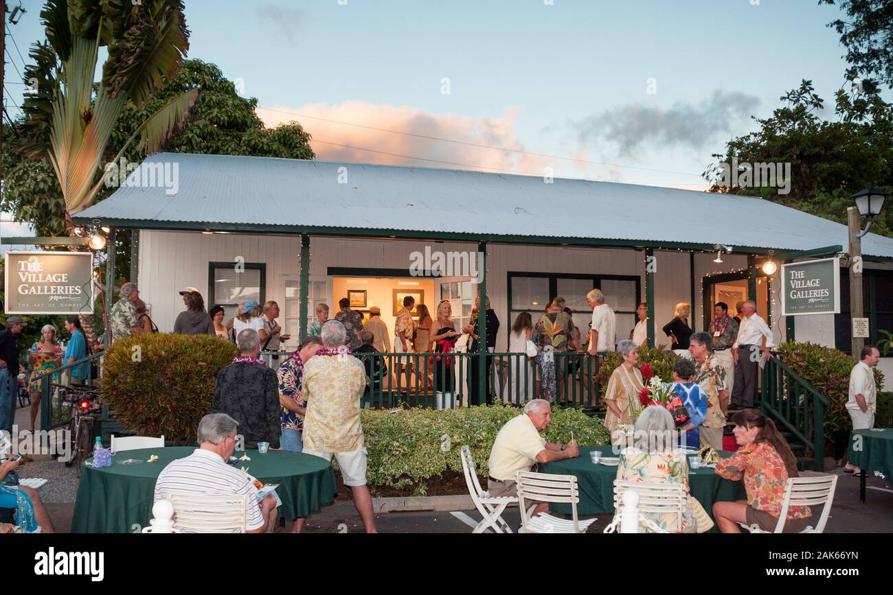Lahaina Maui Hawaii Art Gallery open evening Stock Photo