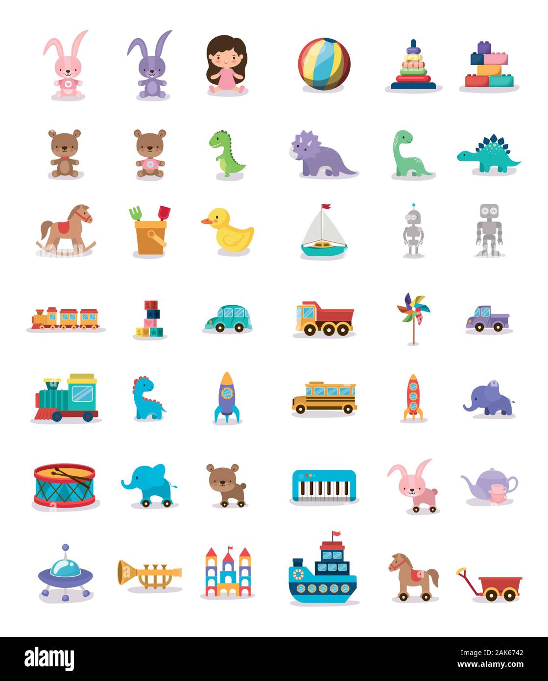 bundle of toys children icons Stock Vector Image & Art - Alamy