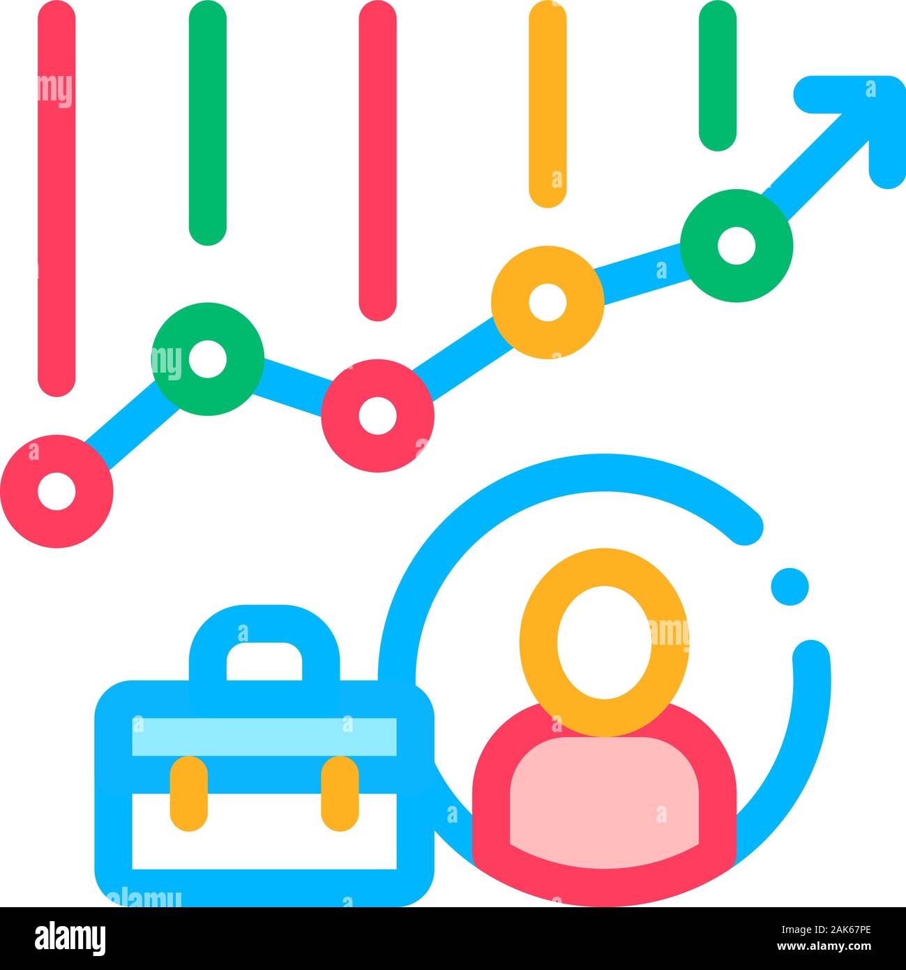 Graph Chart Avatar And Case Job Hunting Vector Stock Vector