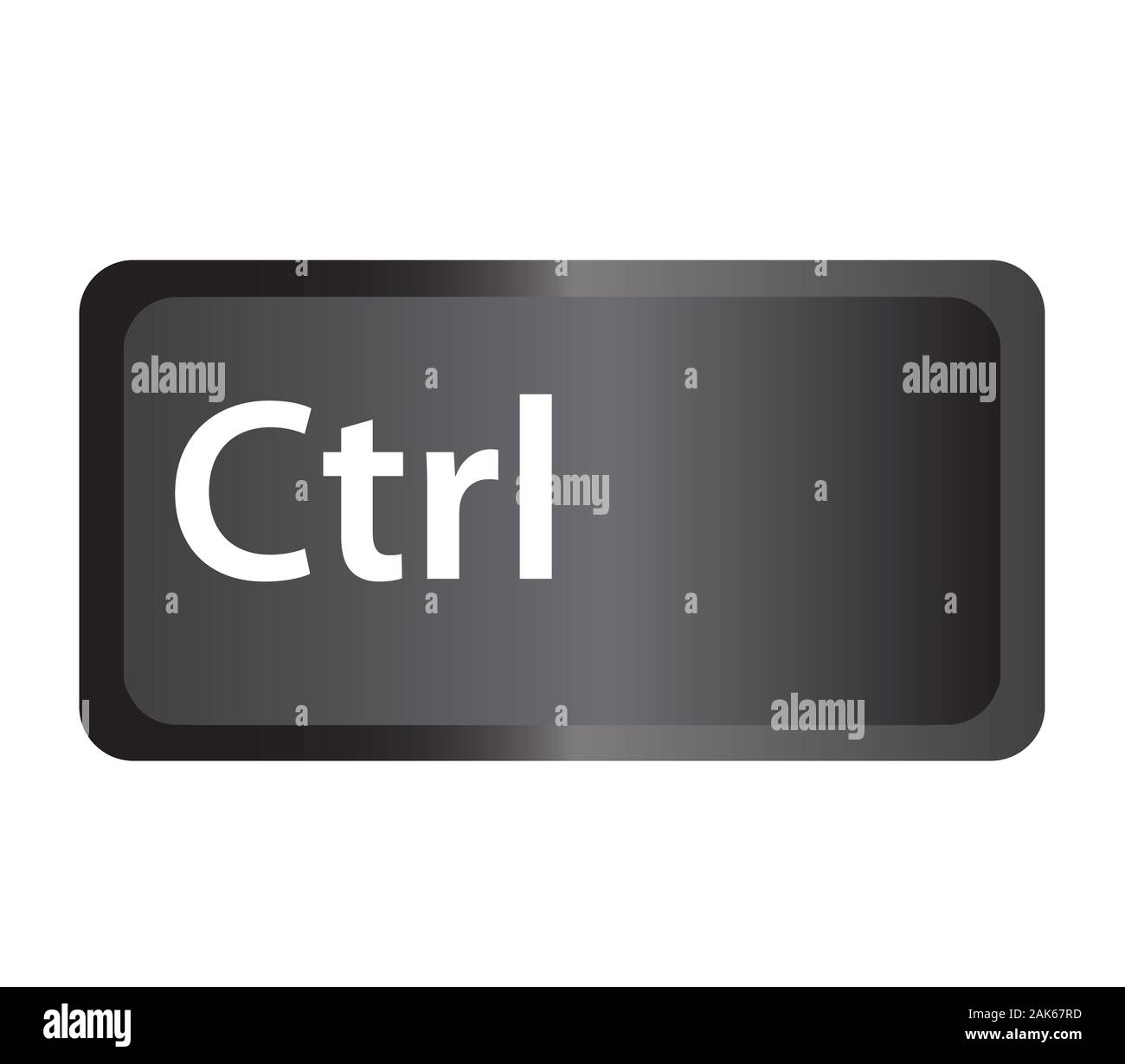 Control (Ctrl) computer key button on white background. flat style