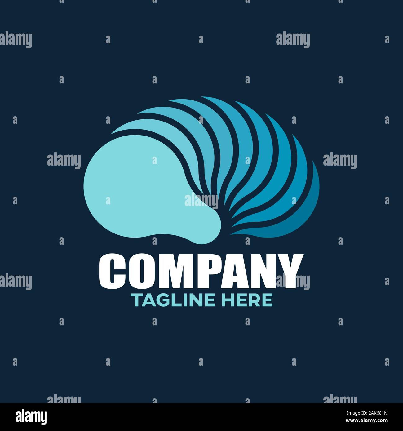 Modern light bulb brain and logo idea. Vector illustration Stock Vector