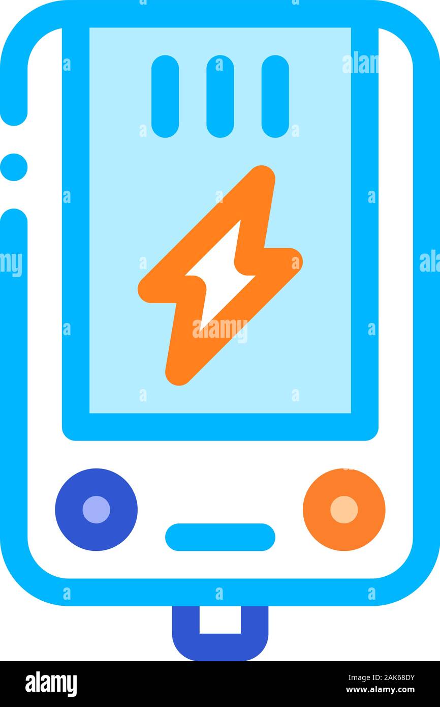 Electronic Main Block Heating System Vector Icon Stock Vector