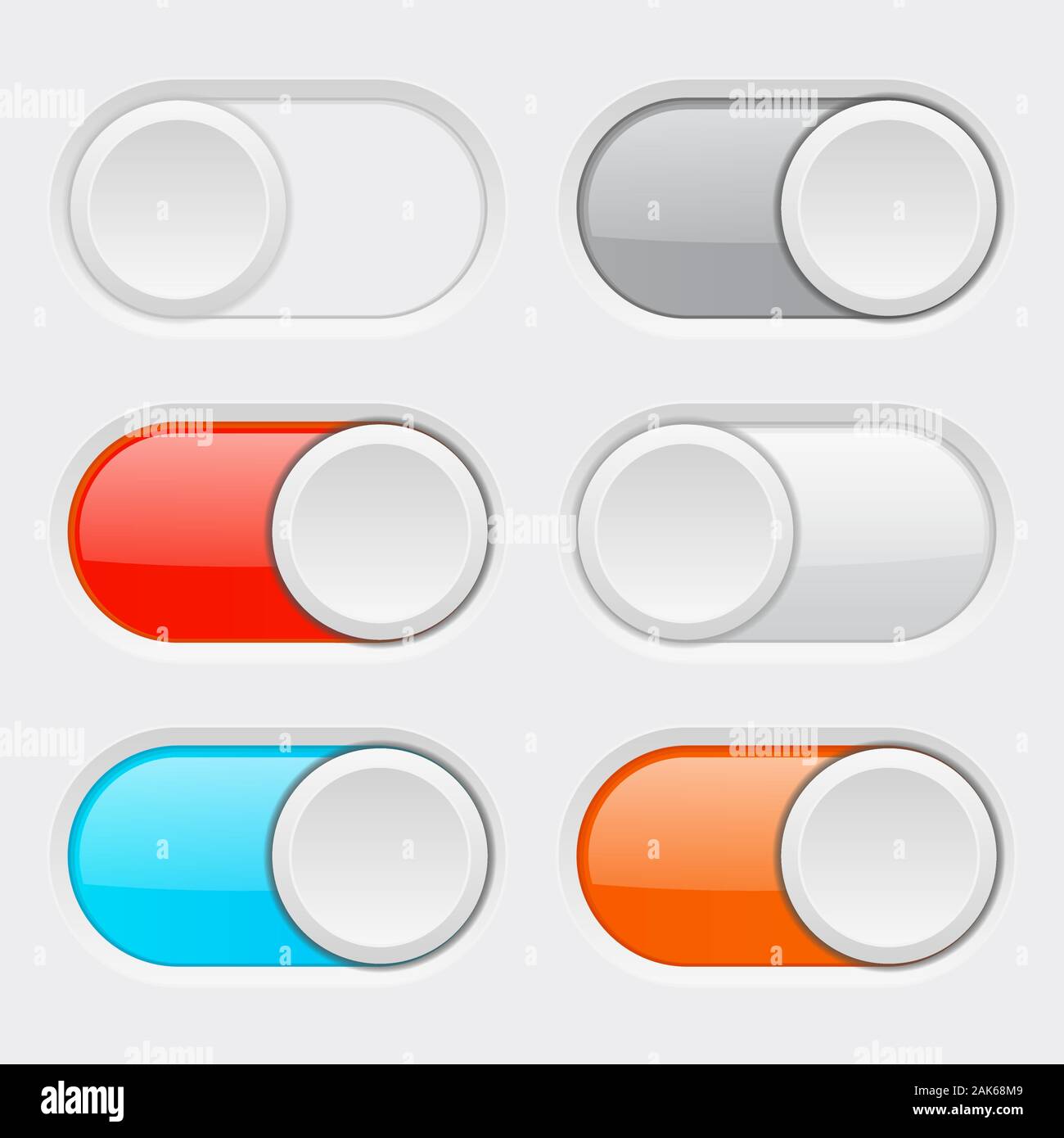 Toggle switch colored web buttons Stock Vector Image & Art - Alamy