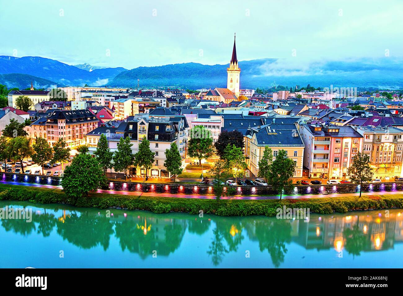 Villach: Blick auf die Stadt, Kaernten | usage worldwide Stock Photo