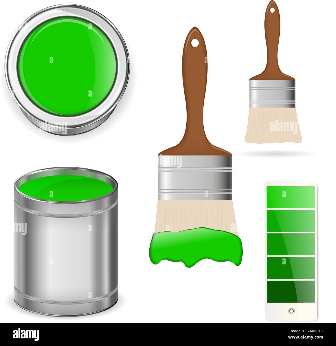 Green paint with brush Stock Vector