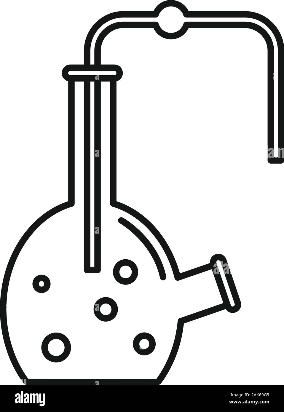 Glass pipe flask icon. Outline glass pipe flask vector icon for web design isolated on white