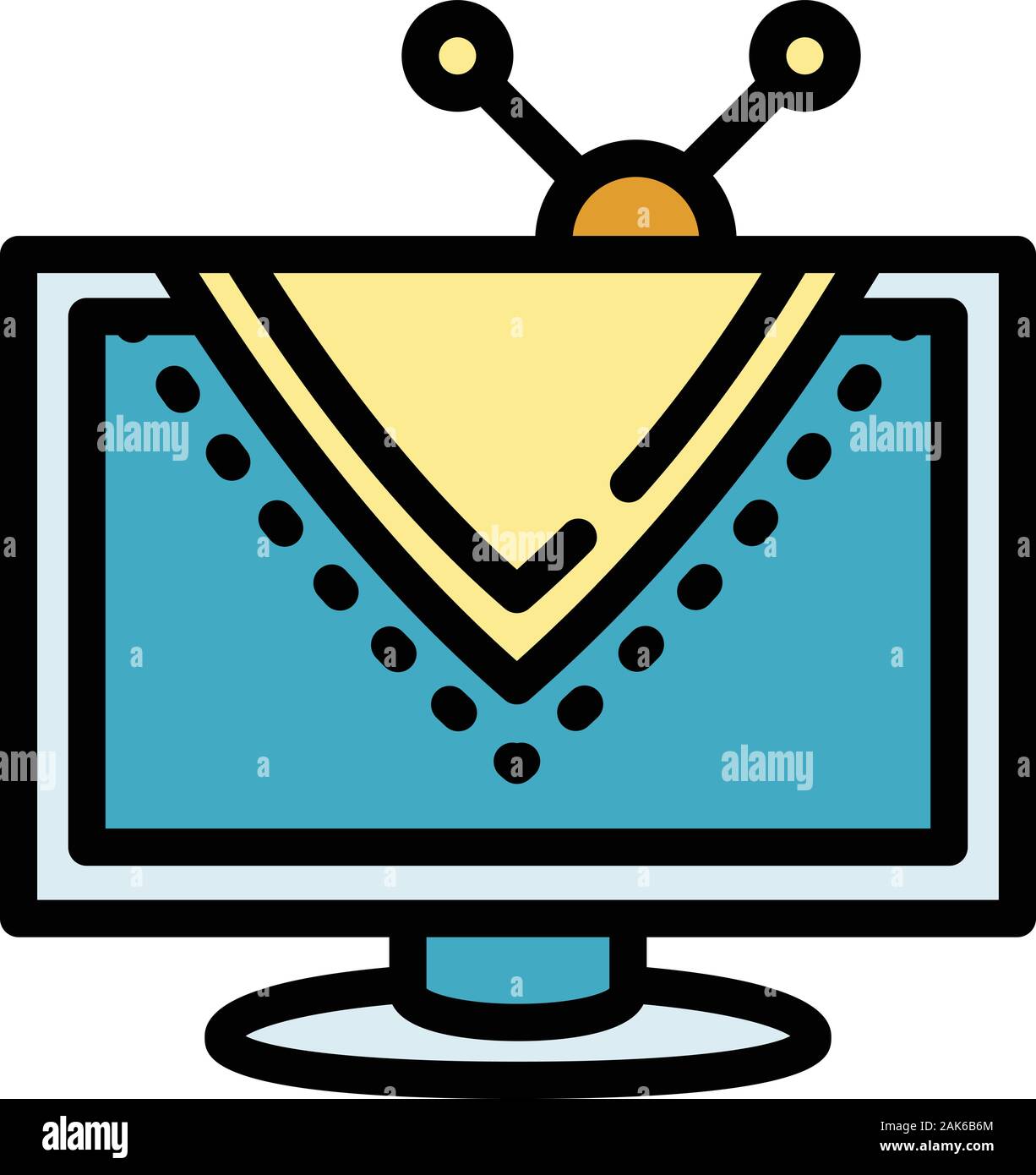 Modern tv set icon. Outline modern tv set vector icon for web design ...
