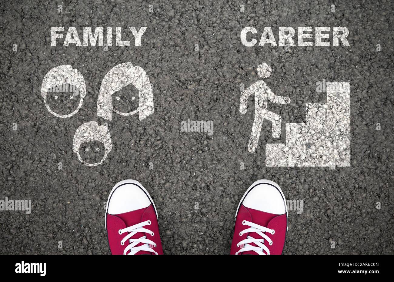 Choice Between Family And Career. One choosing between parent responsibilities and professional success Stock Photo
