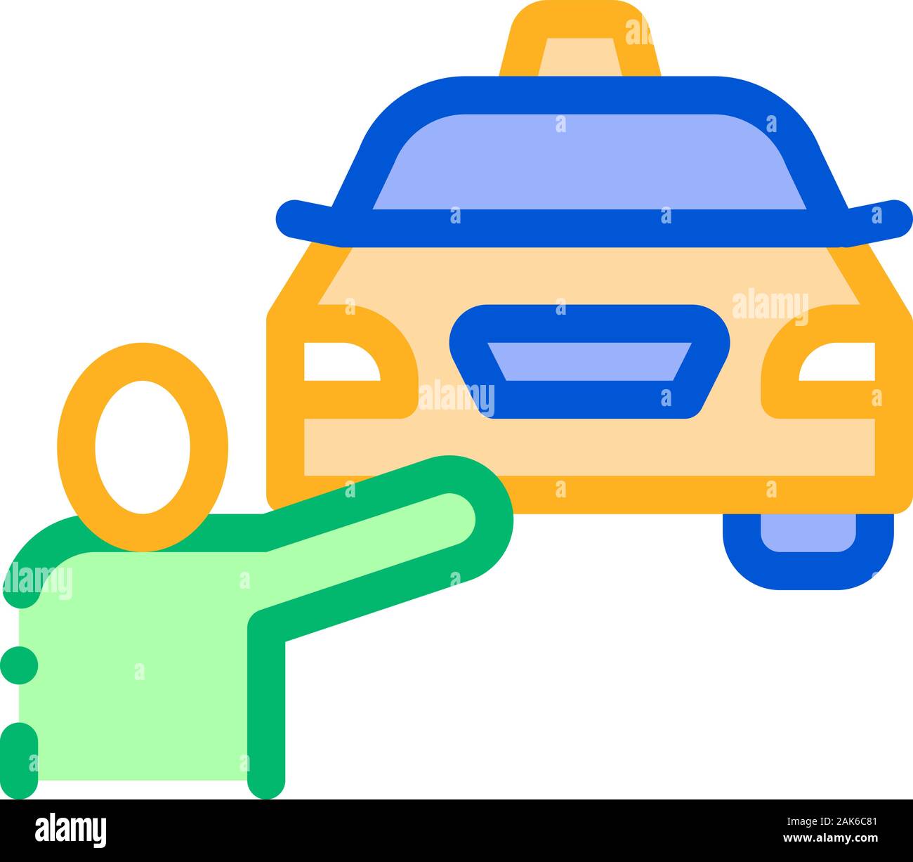 Human HitchHiking Online Taxi Icon Vector Illustration Stock Vector