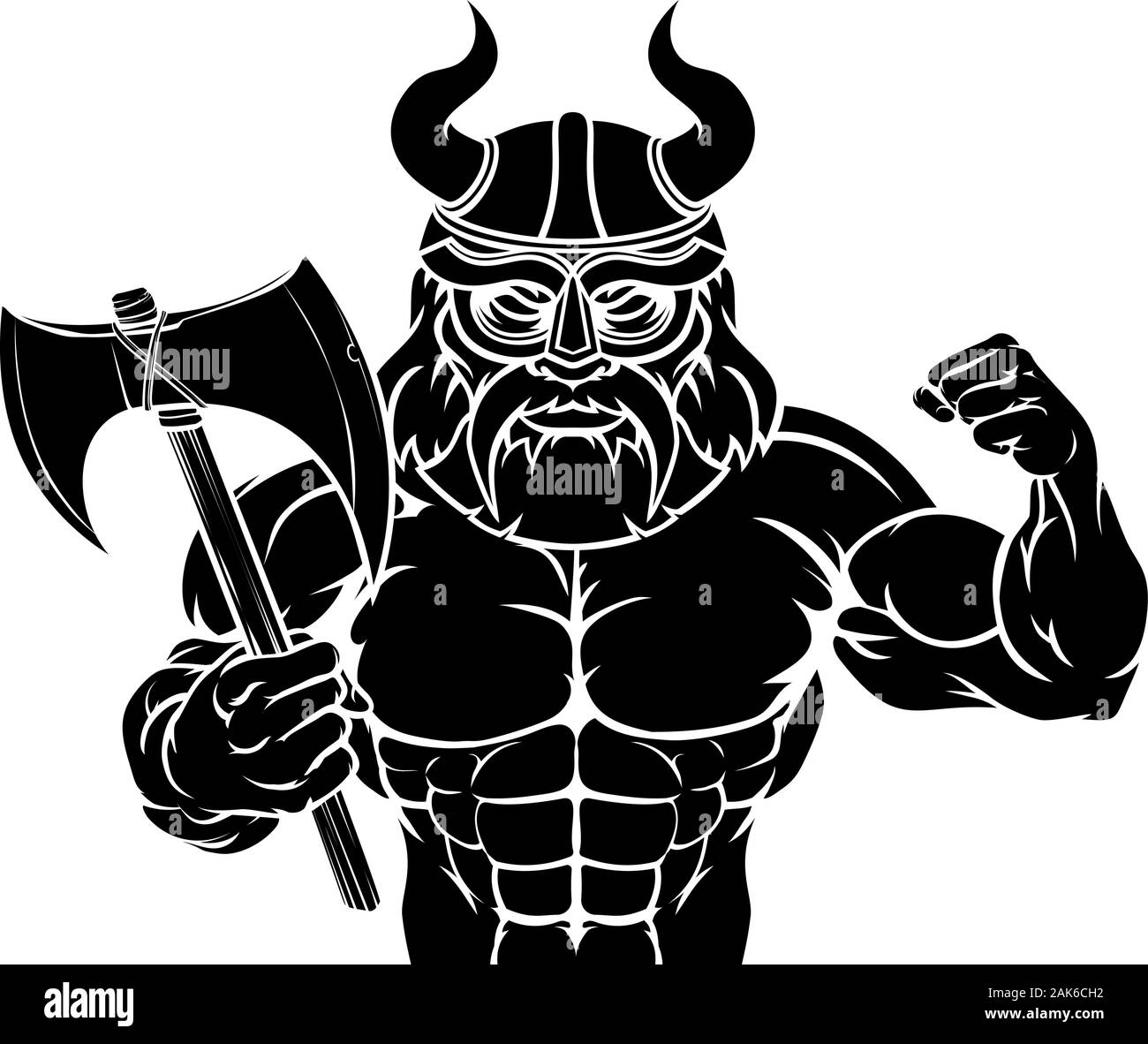 Viking Cartoon Sports Mascot Stock Vector