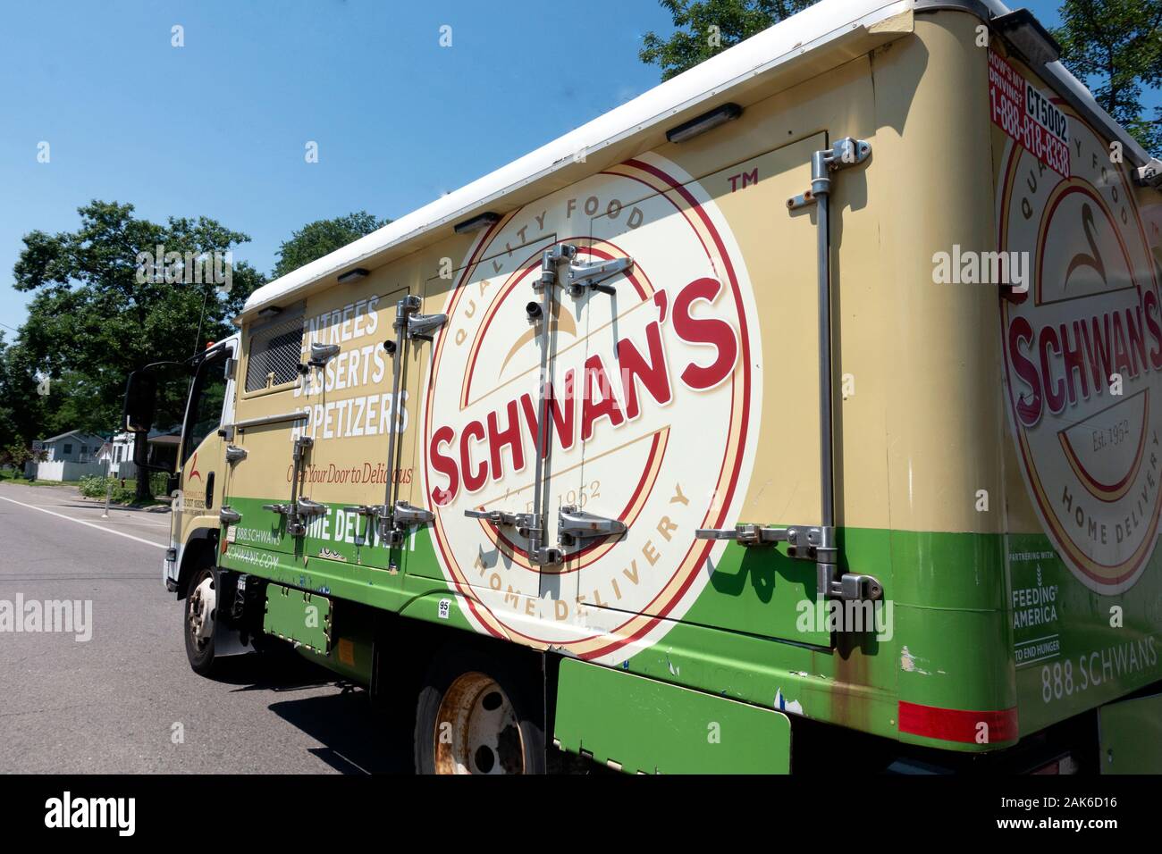 Schwans truck that delivers food to homes. Minneapolis Minnesota MN USA Stock Photo