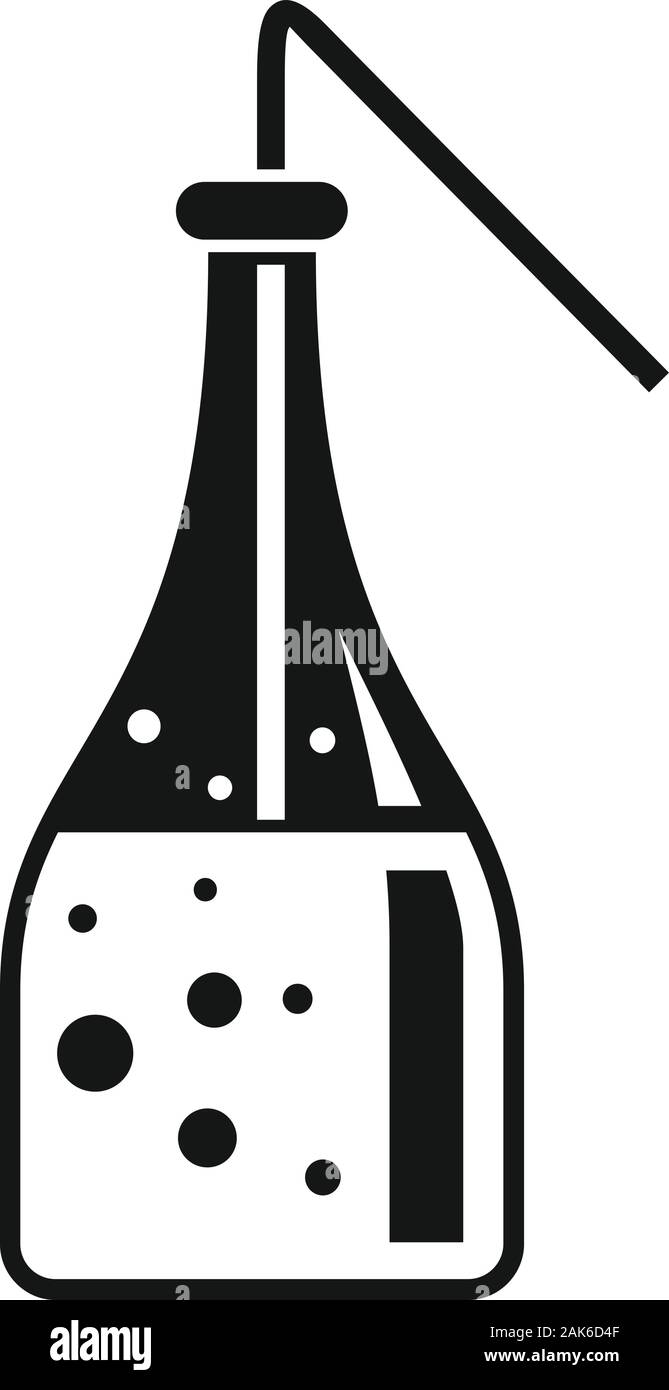 Boiling lab bottle icon. Simple illustration of boiling lab bottle