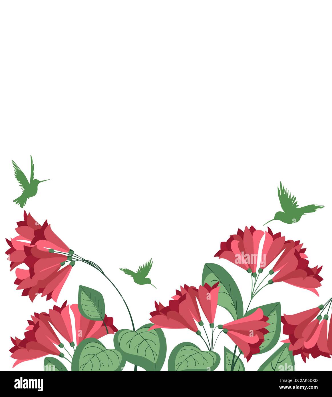 Background from tropical flowers and leaves Stock Vector Image & Art ...