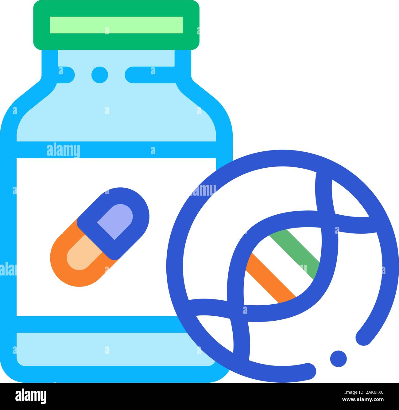 Medical Pill Bottle Biohacking Icon Vector Illustration Stock Vector