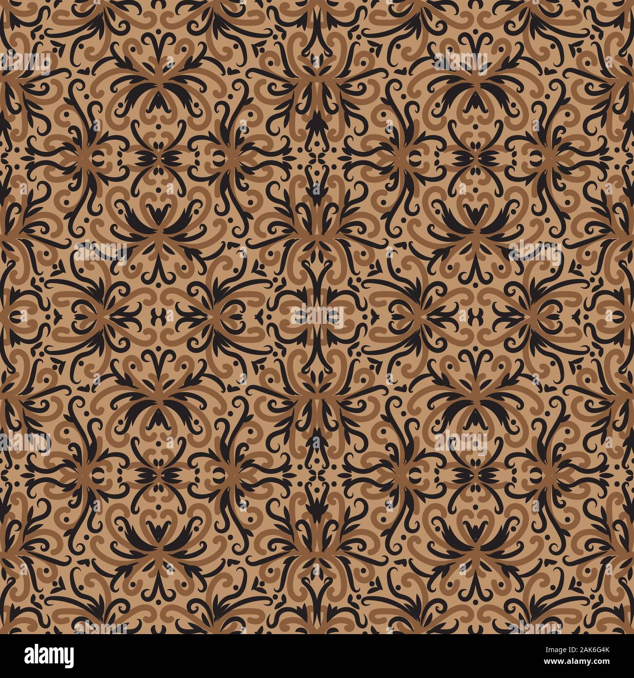 seamless vector ornamental rug pattern in brown colors Stock Vector ...