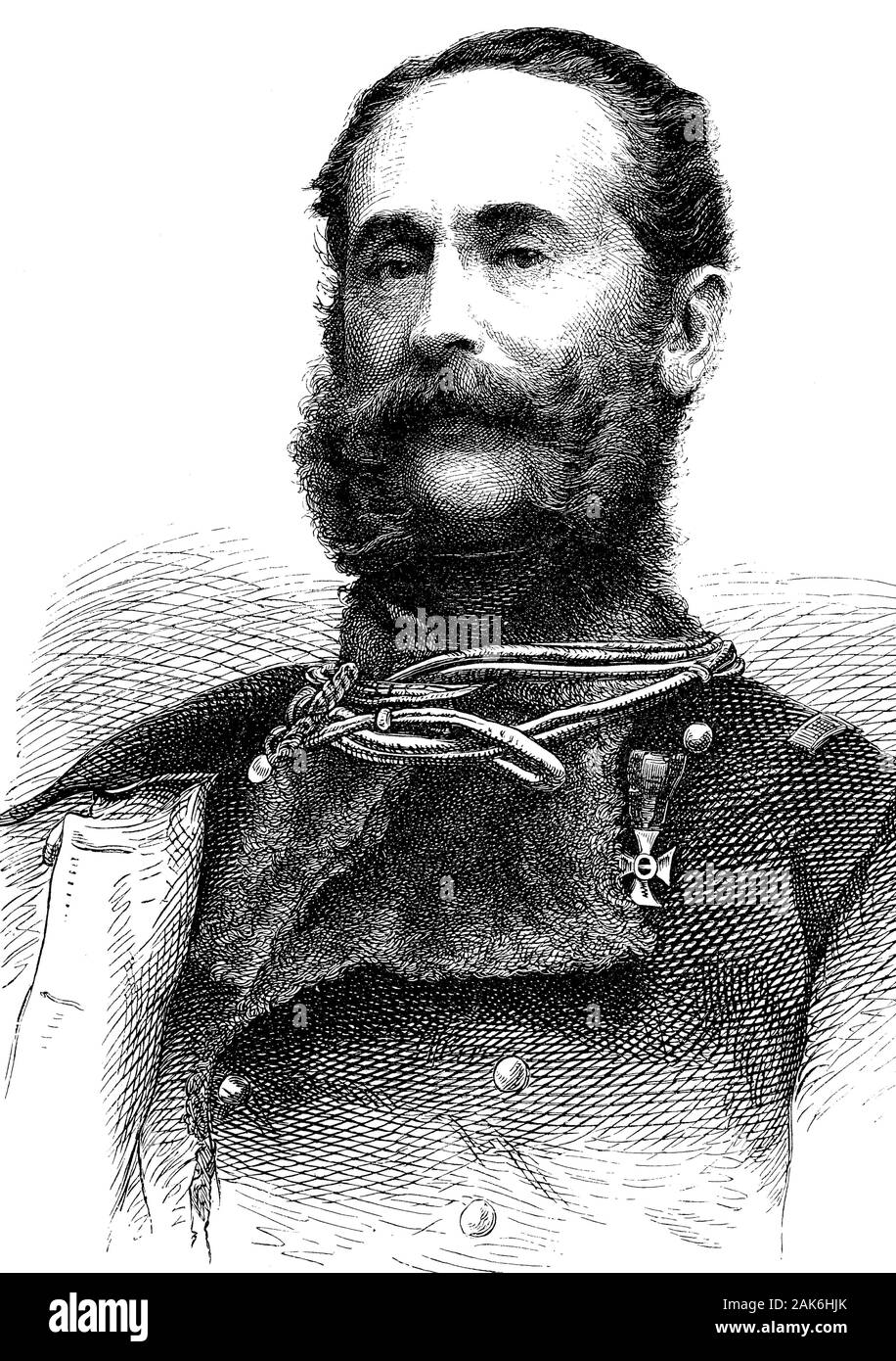 Ludwig Karl Wilhelm Freiherr von Gablenz, 1814-1874, war ein österreichischer General der Kavallerie, Holzschnitt aus dem Jahre 1864 Stock Photo