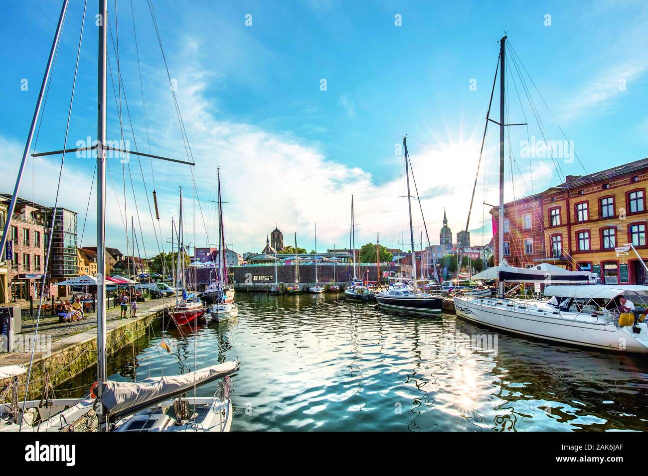 Stralsund: Hafen am Strelasund, Ruegen | usage worldwide Stock Photo