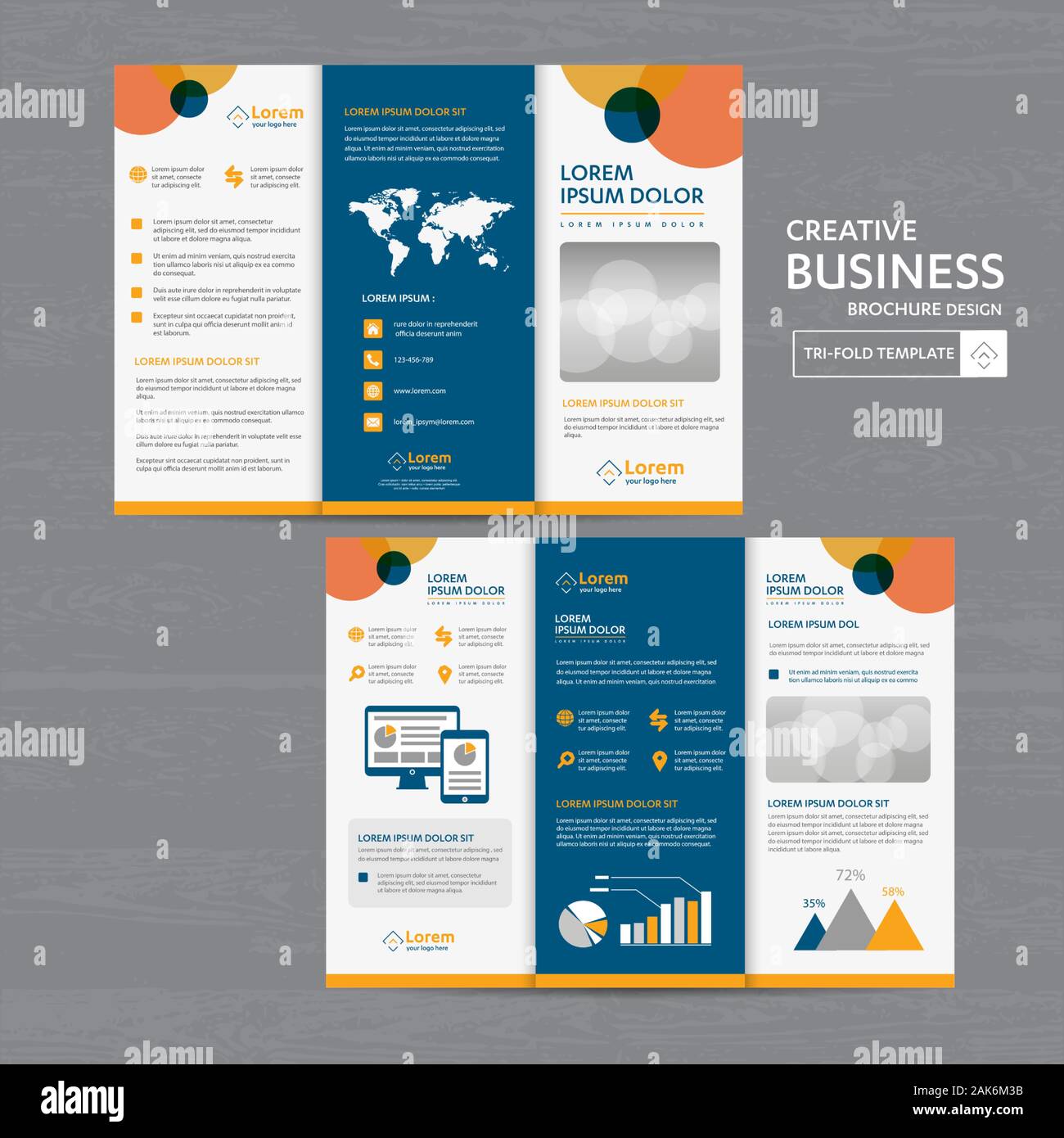 Tri fold Brochure Mock up Background abstract business Leaflet With Regard To Tri Fold Brochure Publisher Template