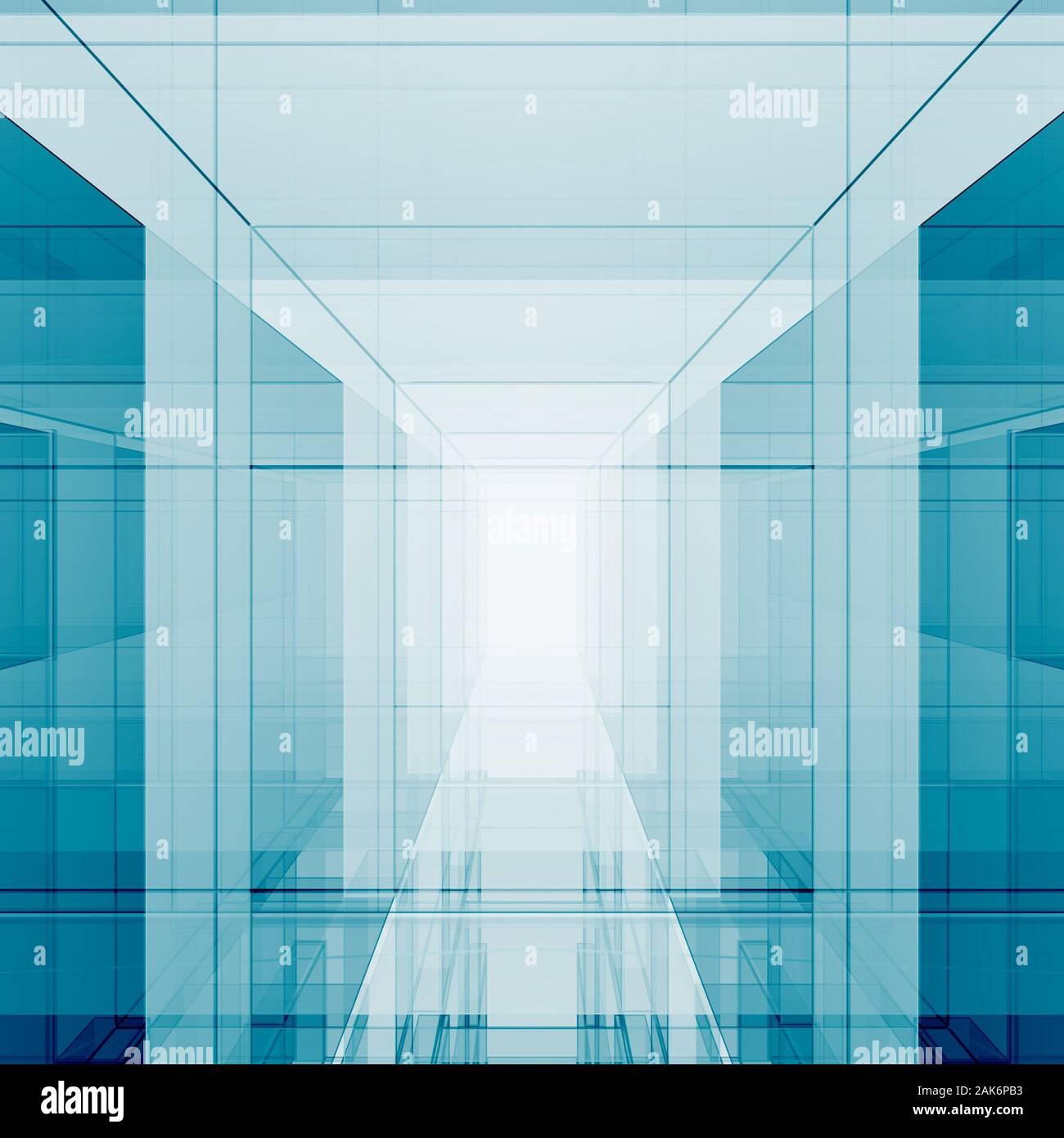 Blue cube architecture modern background. 3d rendering Stock Photo