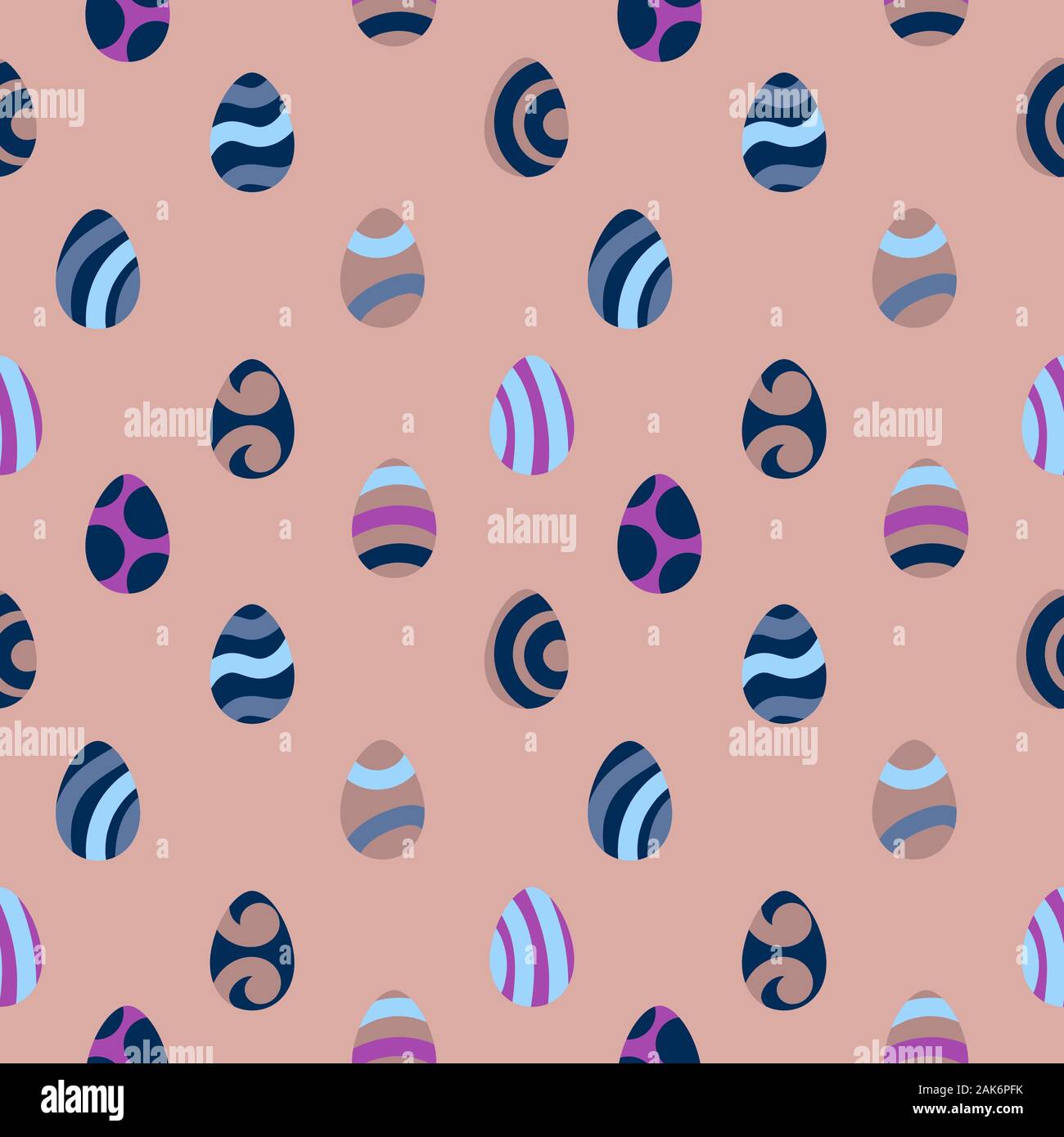 Seamless pattern with painted Easter eggs. Flat vector illustration ...