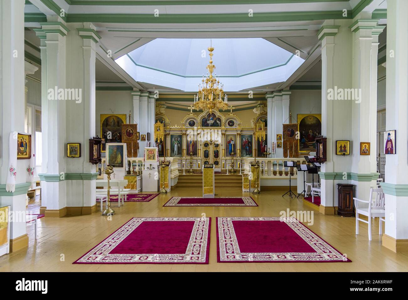 Ilomantsi: Blick in die evangelisch-lutherische Kirche, Finnland | usage worldwide Stock Photo