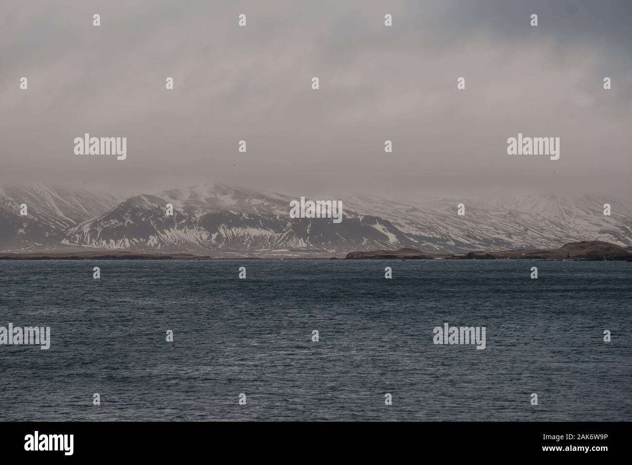 Landscape of mountains sourrounding Reykjavik, Iceland, january 2020 Stock Photo