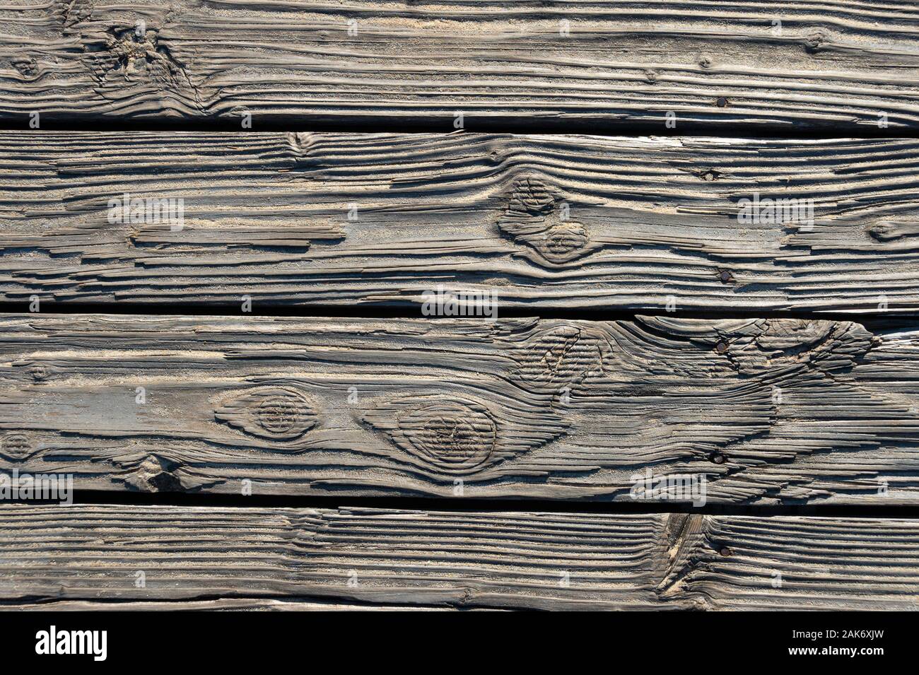 Weathered wooden planks, close up Stock Photo