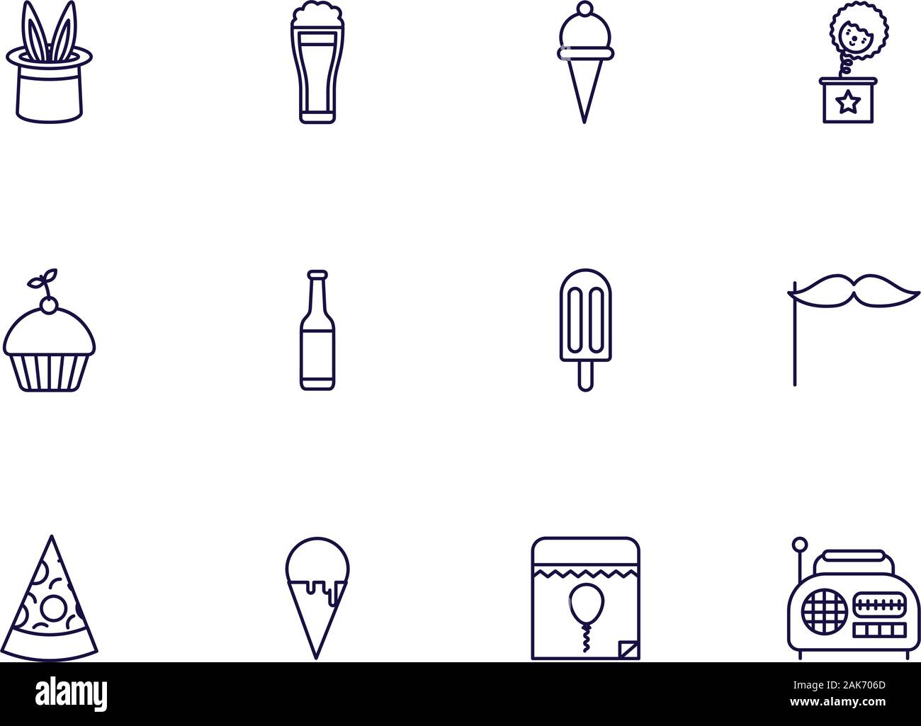 Isolated party icon set vector design Stock Vector Image & Art - Alamy