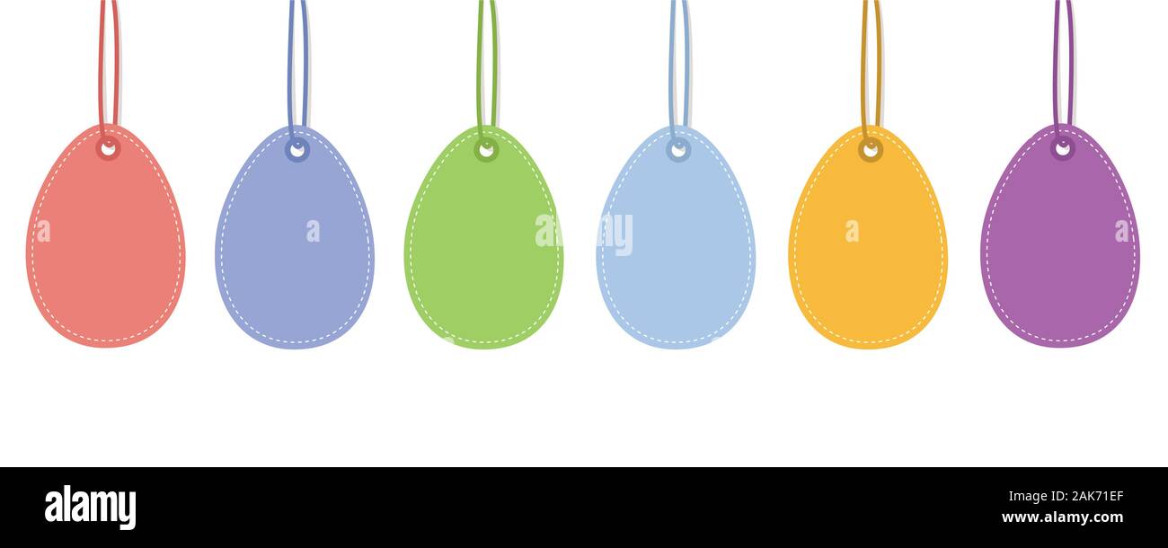 colorful hanging easter eggs isolated on white background vector illustration EPS10 Stock Vector
