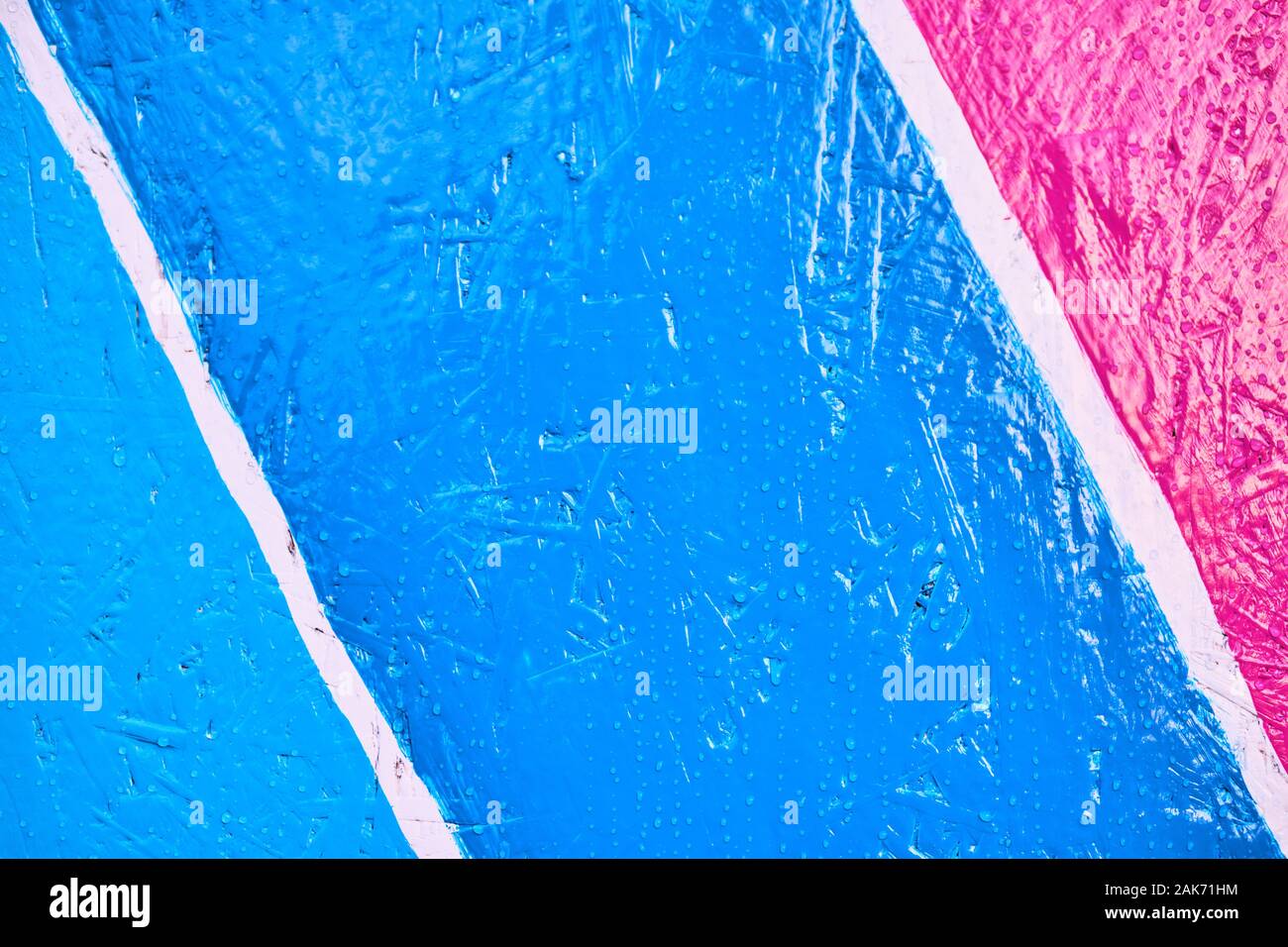 Texture blue, pink sawdust with white lines. Close up. Stock Photo