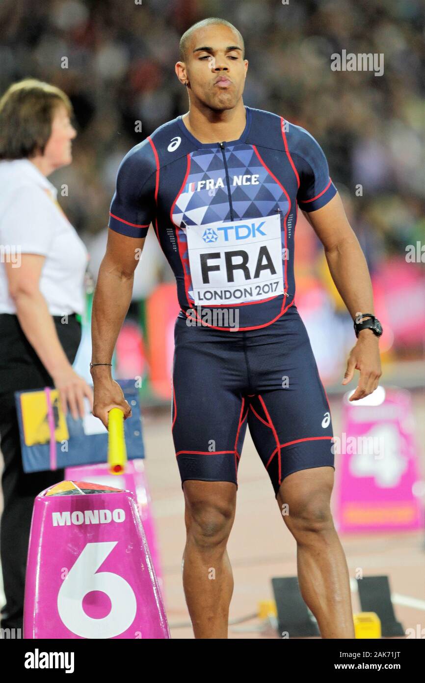 Stuart Dutamby (French) during the Final 4x100m women of the IAAF World