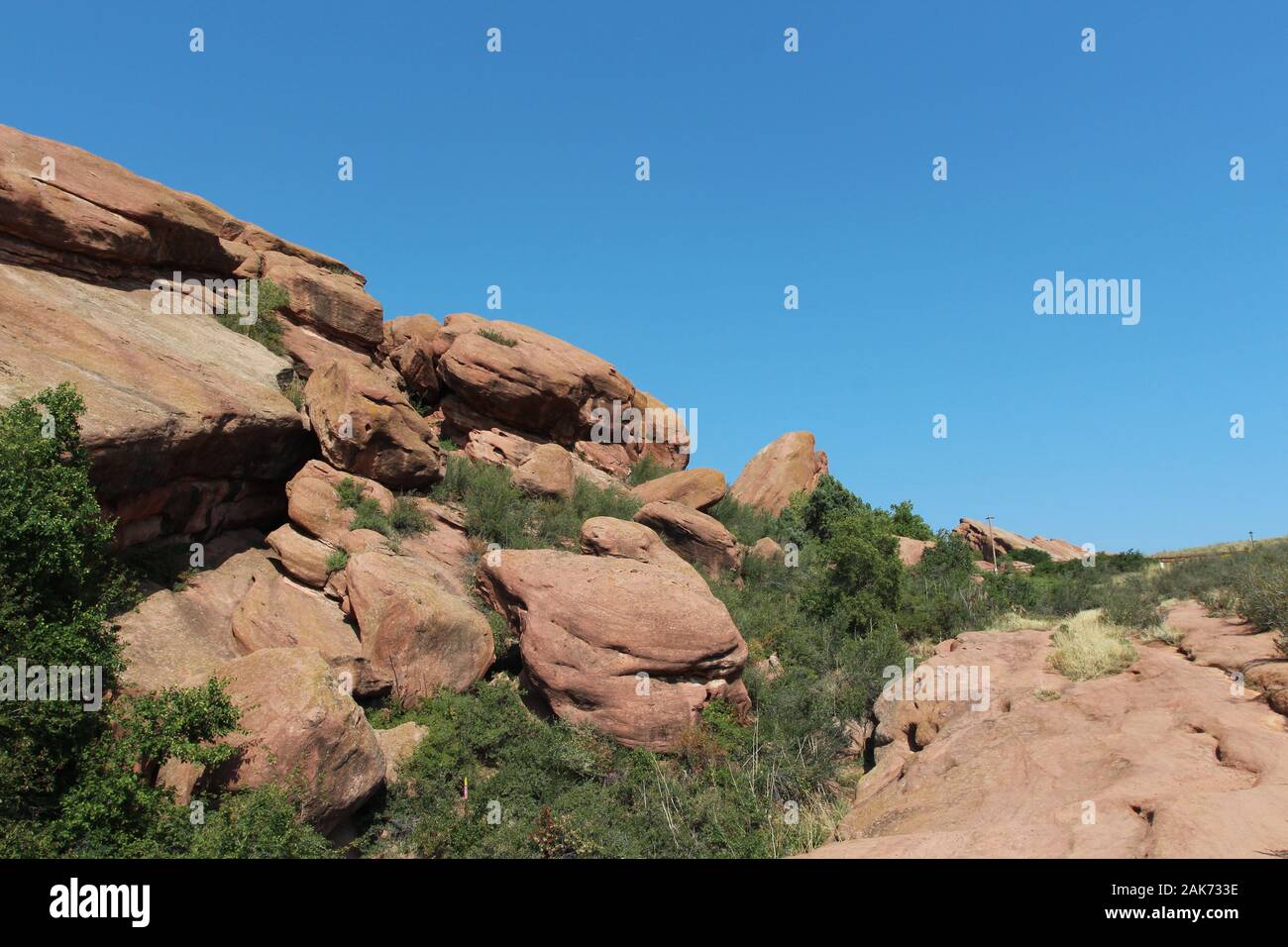 Red Tree Rock Large red rock sandstone formations with trees growing in the crevices ...