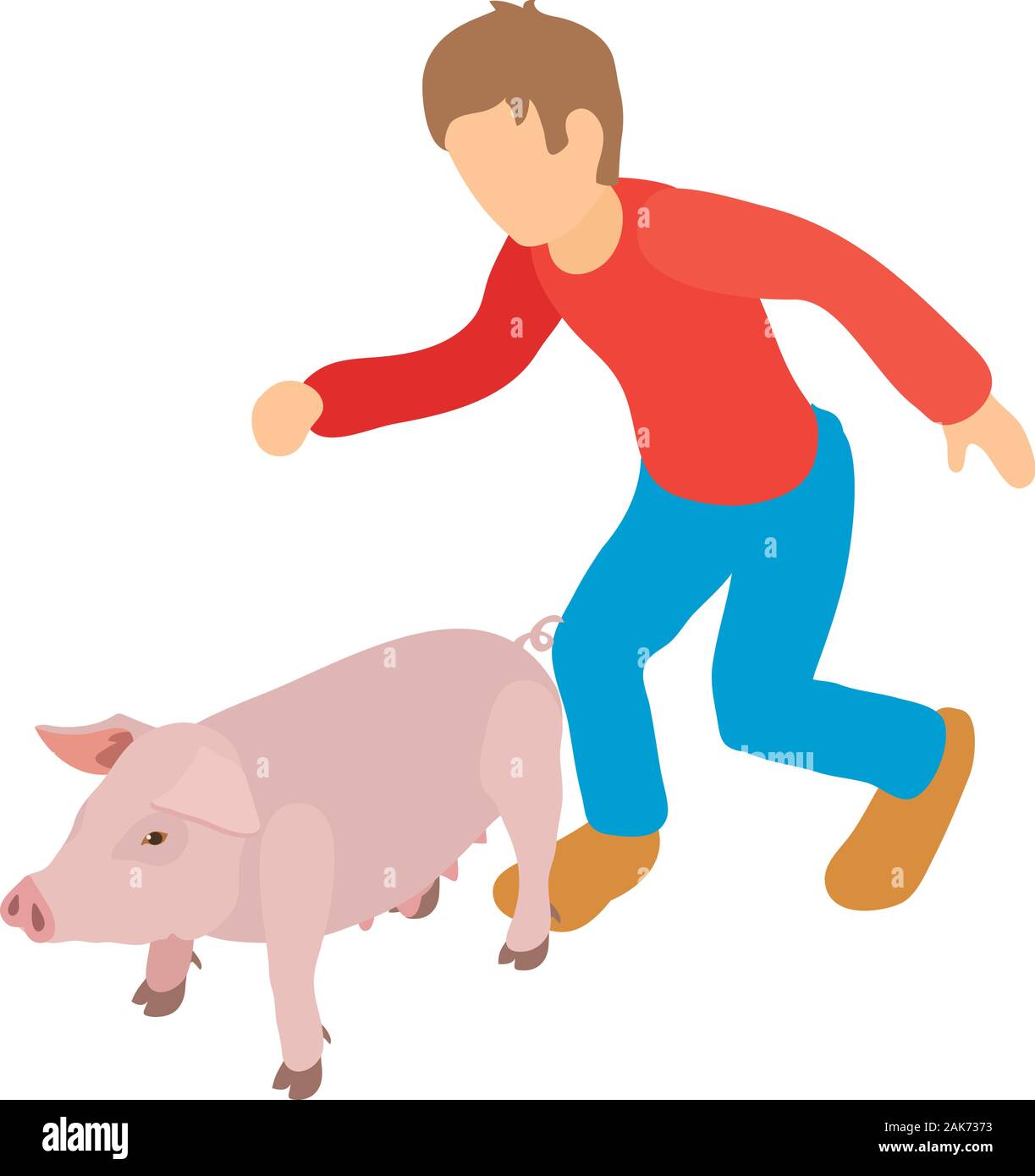Animal husbandry icon, isometric style Stock Vector