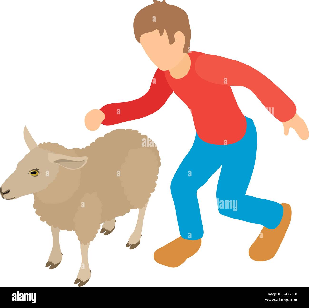 Sheep farming icon, isometric style Stock Vector