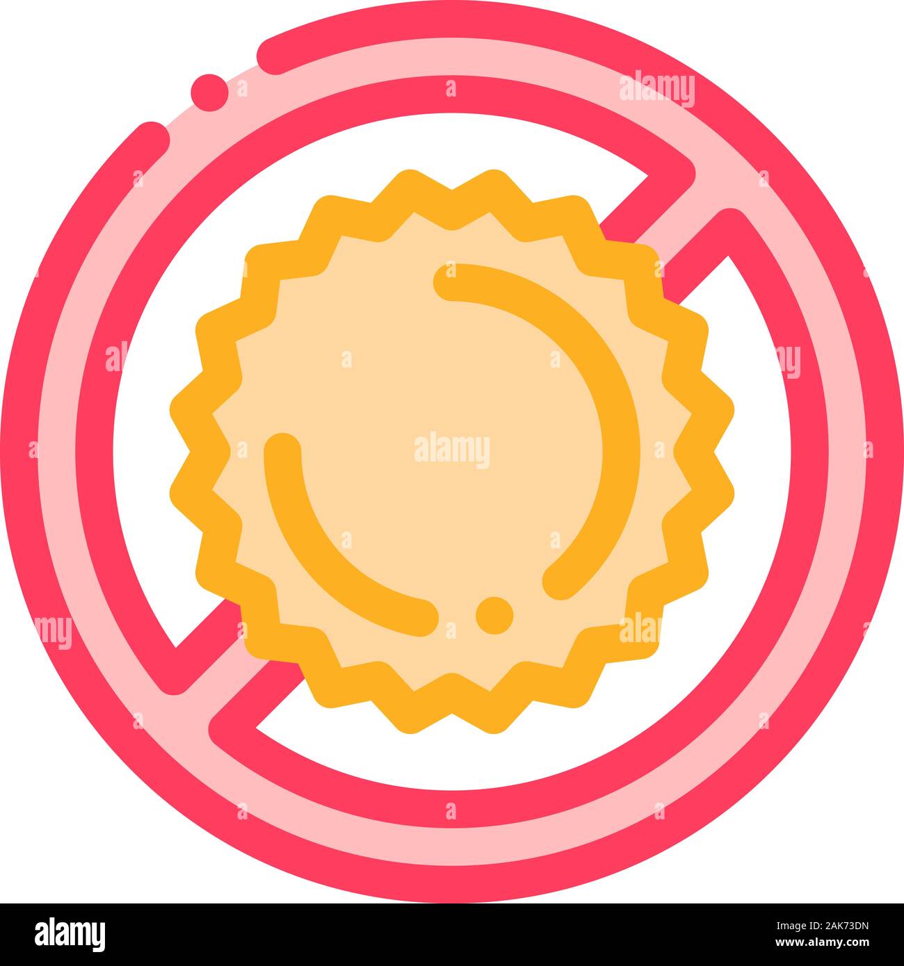 Sign Against Sun Icon Vector Outline Illustration Stock Vector Image ...