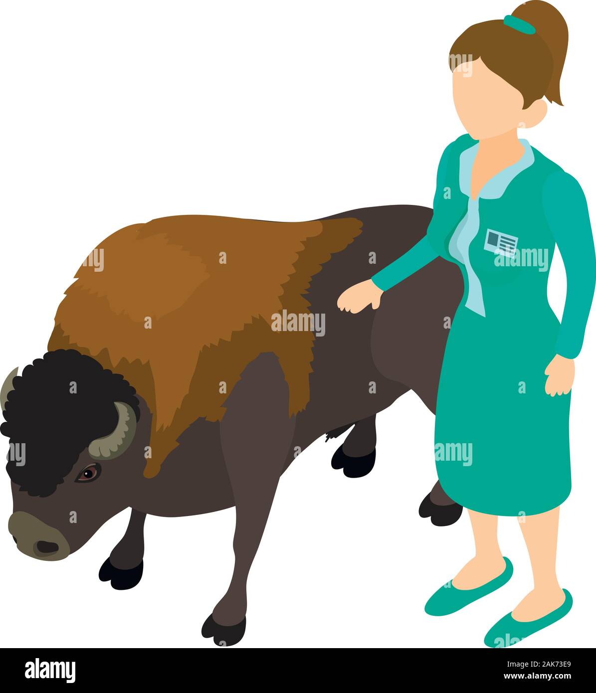 Animal treatment icon, isometric style Stock Vector