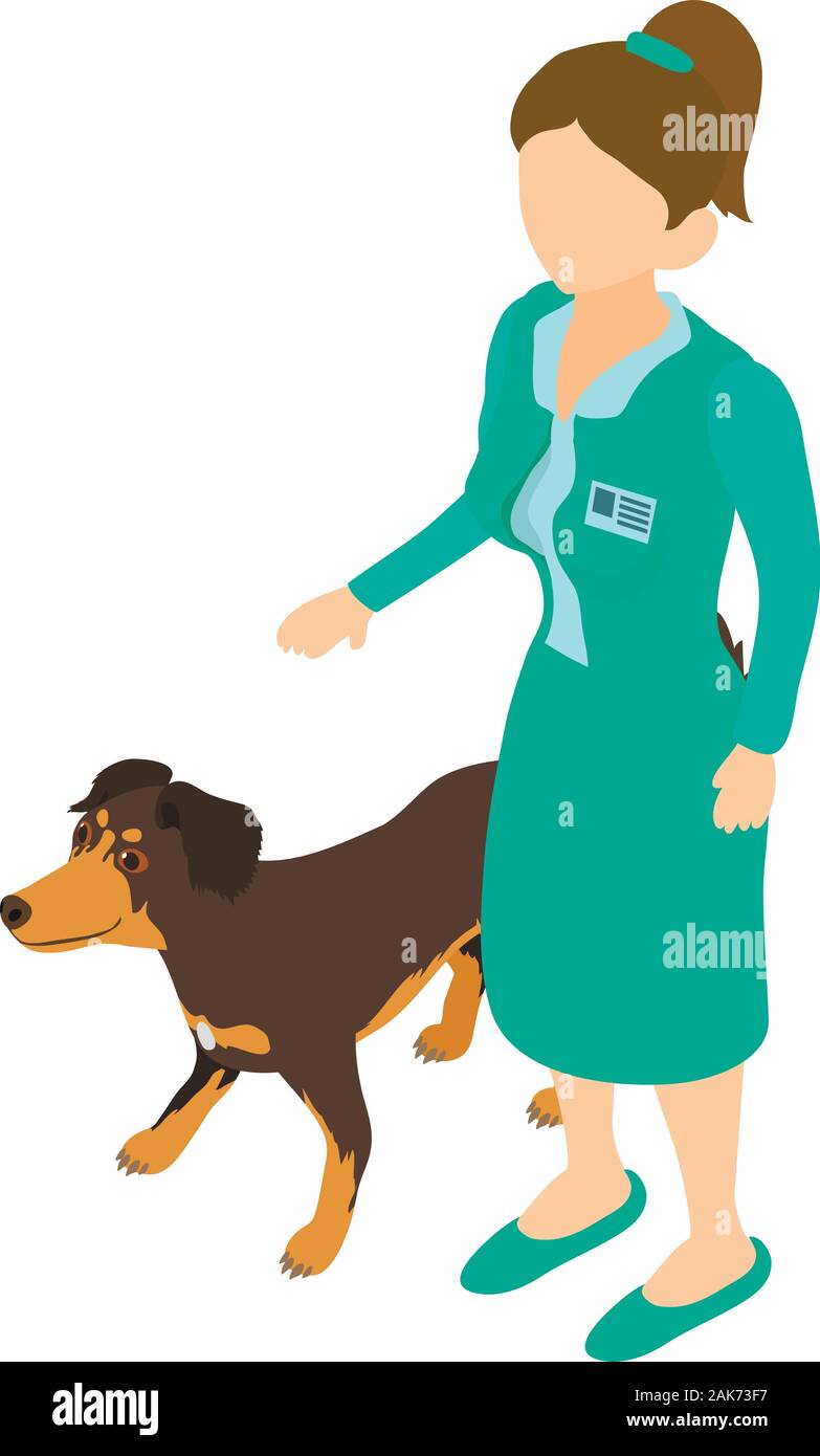 Treatment pet icon, isometric style Stock Vector