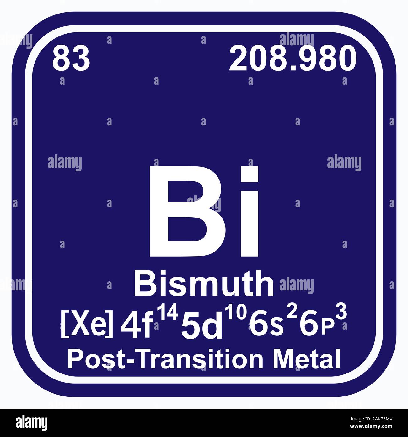 Bismuth Periodic Table of the Elements Vector illustration eps 10 Stock Vector