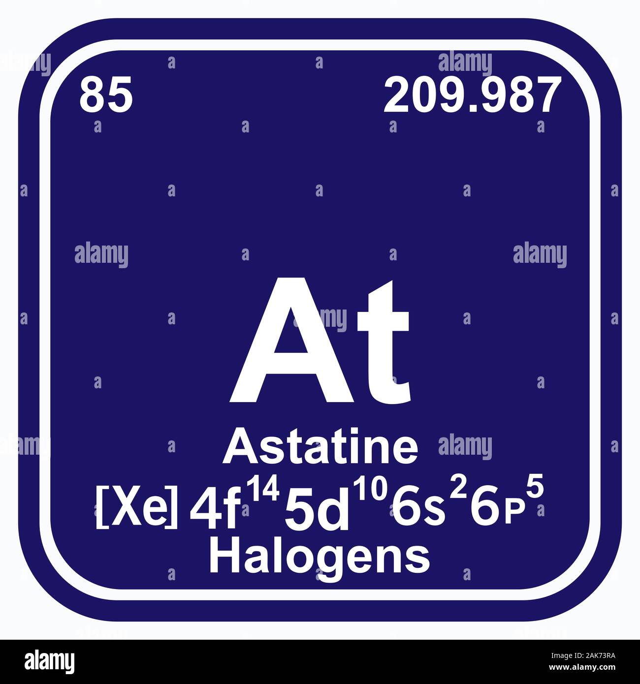 Astatine Periodic Table of the Elements Vector illustration eps 10 Stock Vector